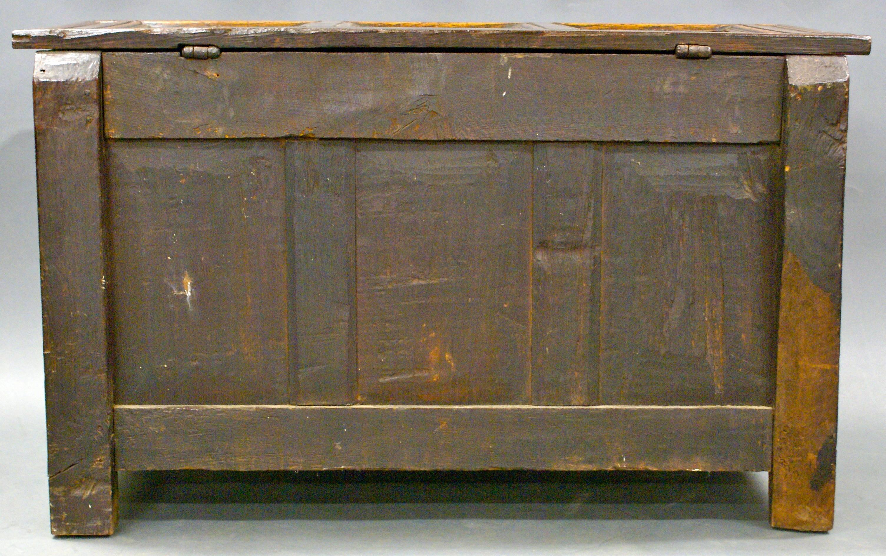 Late 17th Century, Charles II, Oak Joined Coffer For Sale 2