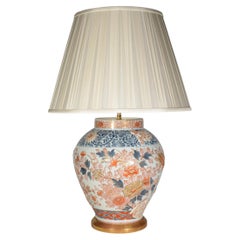 Japanese 19th Century Imari Ceramic Table Lamp with Gilded Base