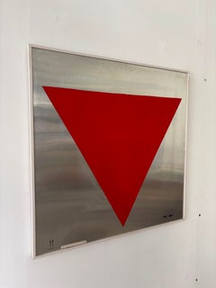 Geometrische Komposition auf Stahl – 1960er Jahre, Italien