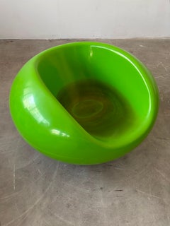 Eero Aarnio Pastil Chair: Green Fiberglass, 1970s Finnish Design