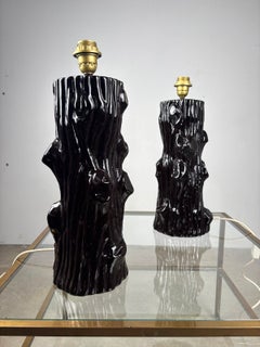 Giovanni Patrini — Pair of Glazed Ceramic Table Lamps, 1970s