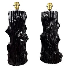 Giovanni Patrini — Pair of Glazed Ceramic Table Lamps, 1970s