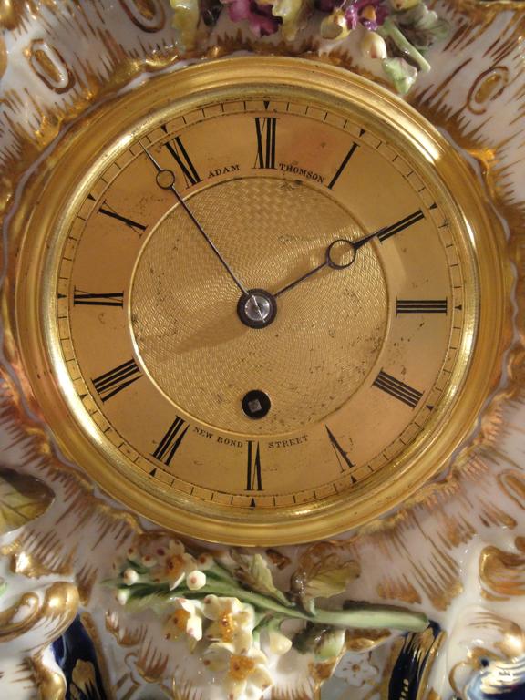 Victorian Antique Porcelain Clock by Adam Thomson of Bond Street London