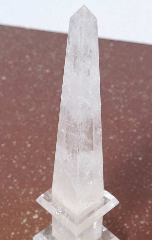 Pair of Rock Crystal Obelisks 3