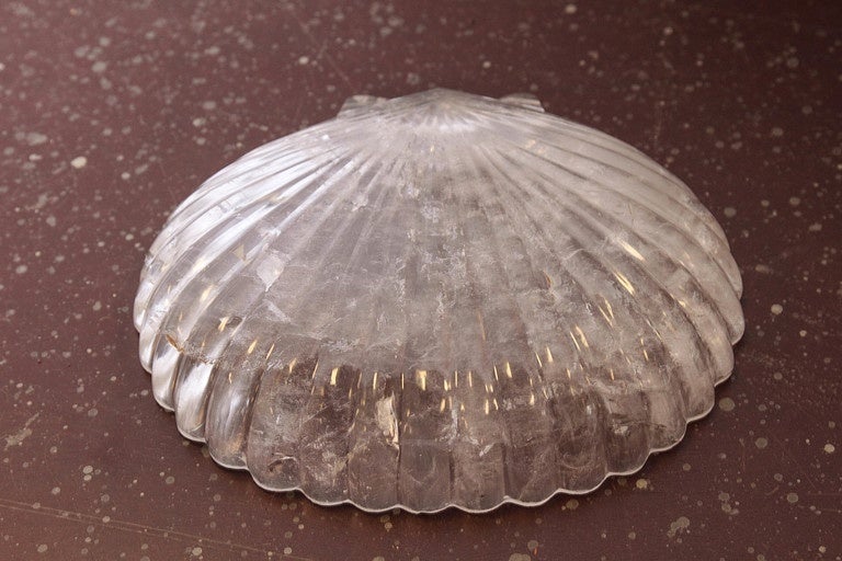 Rock crystal dish in the form of a shell.