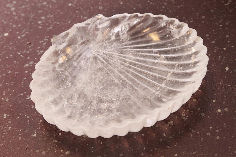 Carved Rock Crystal Shell Dish
