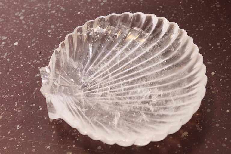 Rock Crystal Shell Dish In Excellent Condition In Dallas, TX