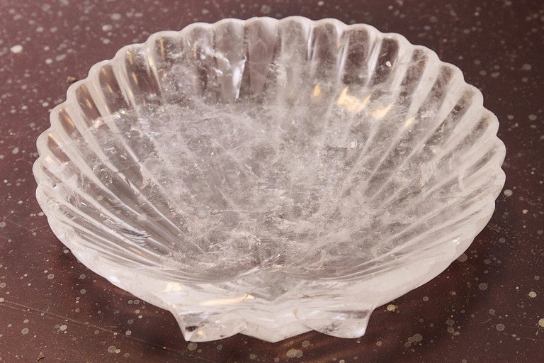 20th Century Rock Crystal Shell Dish