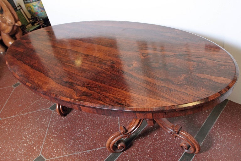 19th Century Portuguese Oval Rosewood Table 2