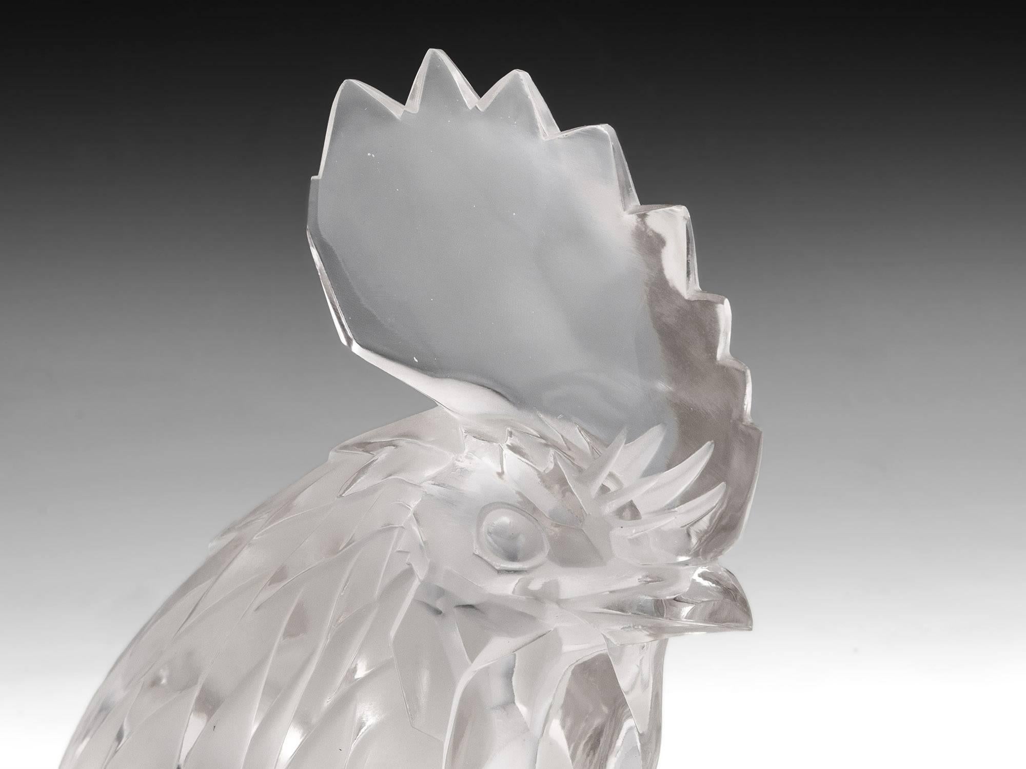 20th Century Rene Lalique Tete De Coq Cockerel's Head For Sale