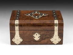 Antique Backgammon Chess Games Compendium Poker Box with Ornate Brasswork