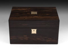 Antique Coromandel Jewelry Box with Secret Drawer, 19th Century