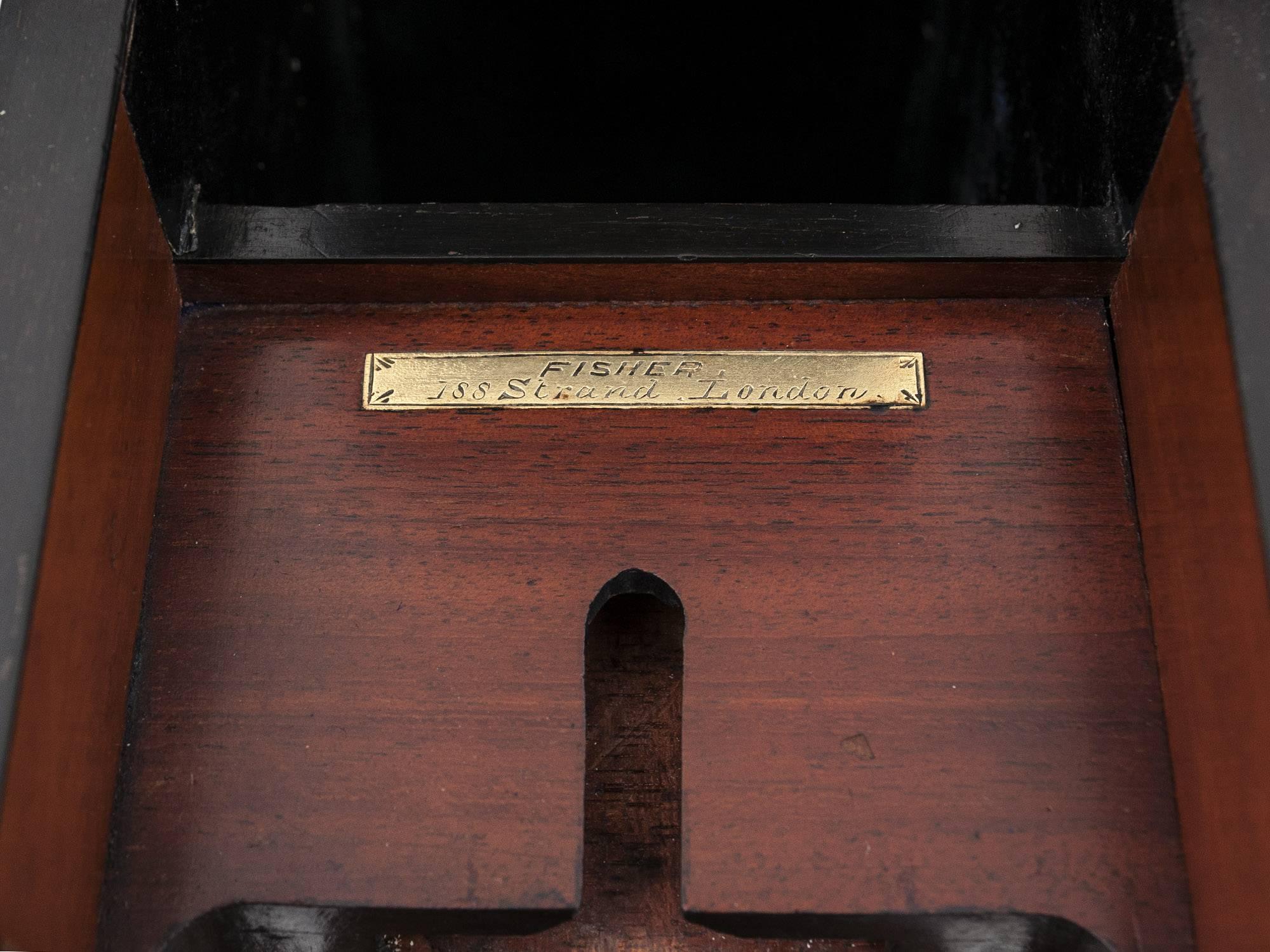 Brass Antique Burr Walnut Ebony Edged Single Decanter Box, 19th Century