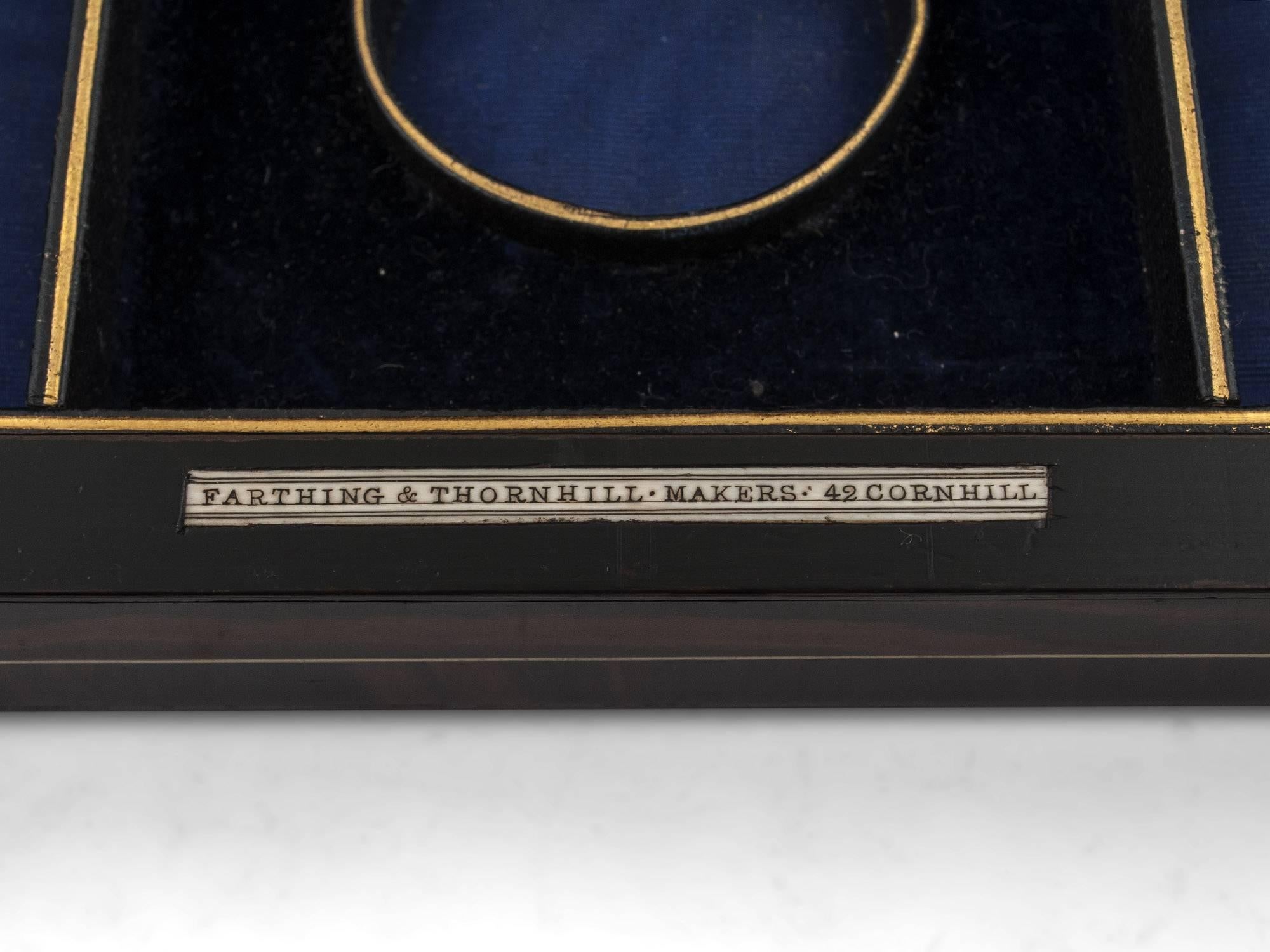 British Antique Coromandel Jewelry Box by Farthing & Thornhill, 19th Century