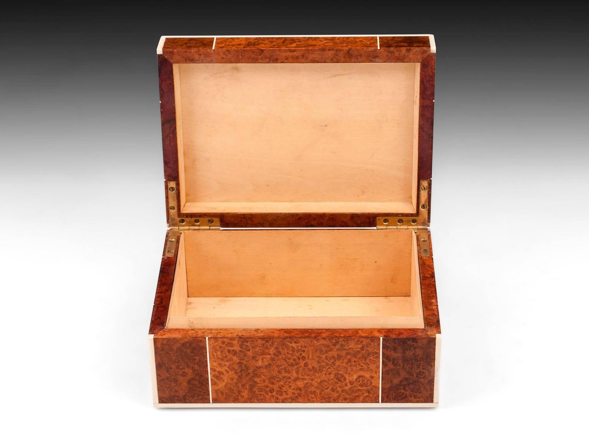 Art Deco Amboyna and Shagreen Trinket Cigar Box 20th Century In Good Condition In Northampton, United Kingdom