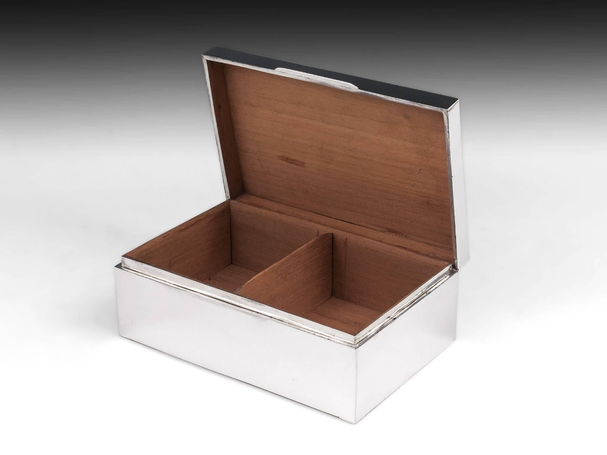 Sterling Silver and Cedar Wood Humidor Cigar Box 3