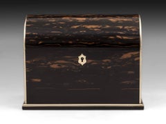 Dome Top Brass Bound Coromandel Jewellery Watch Box 19th Century