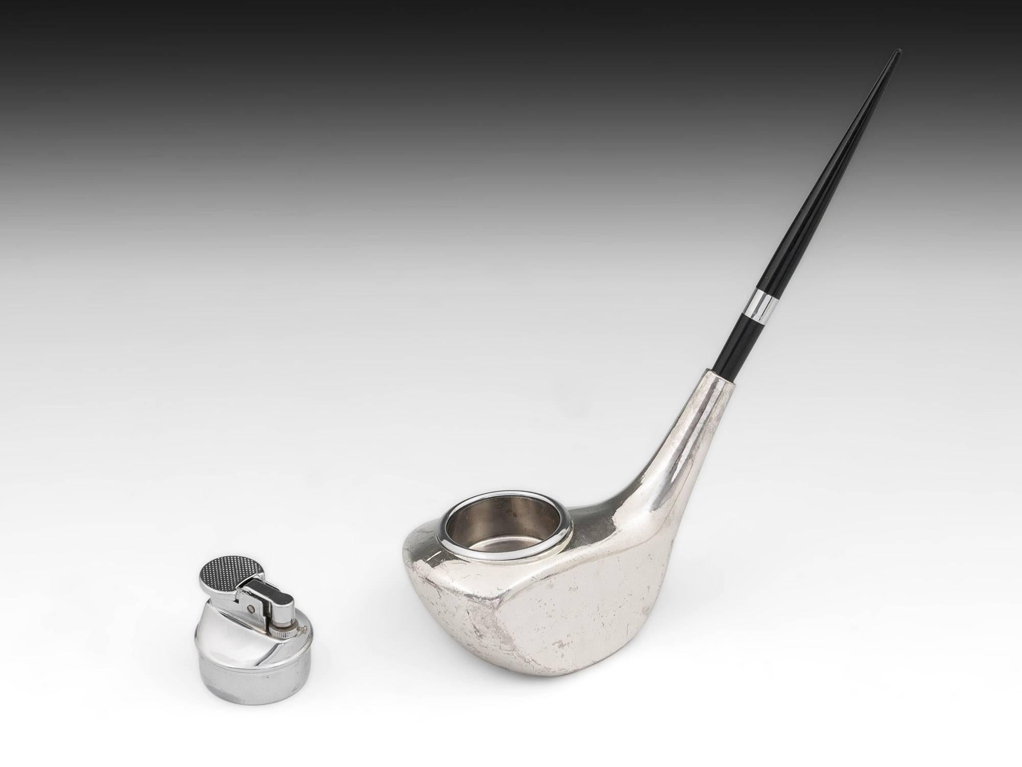 Vintage Novelty Golf Club Table Lighter Pen Stand, 20th Century For