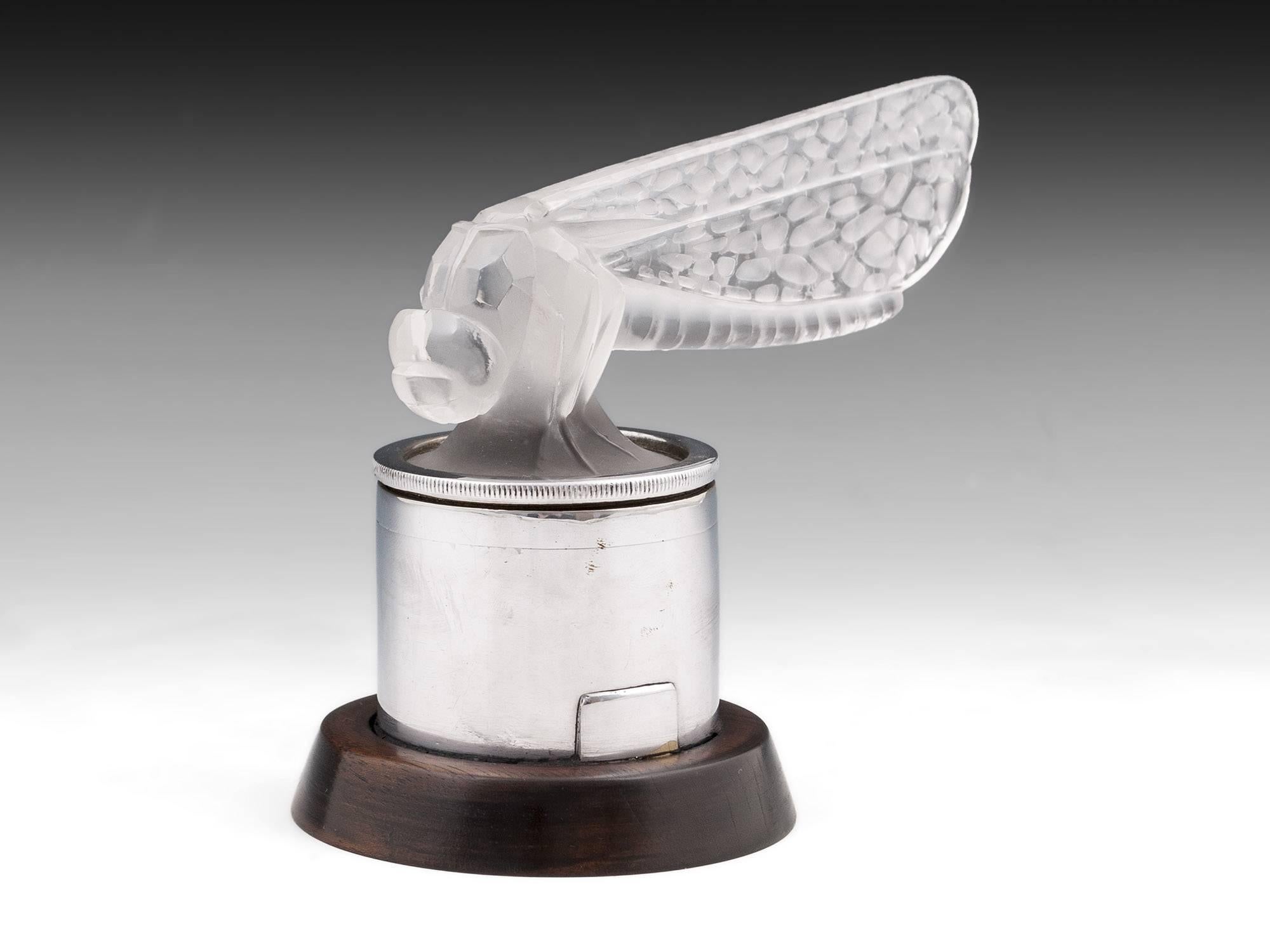 Rene Lalique Petite Libellule Small Dragonfly Car Mascot In Excellent Condition In Northampton, United Kingdom