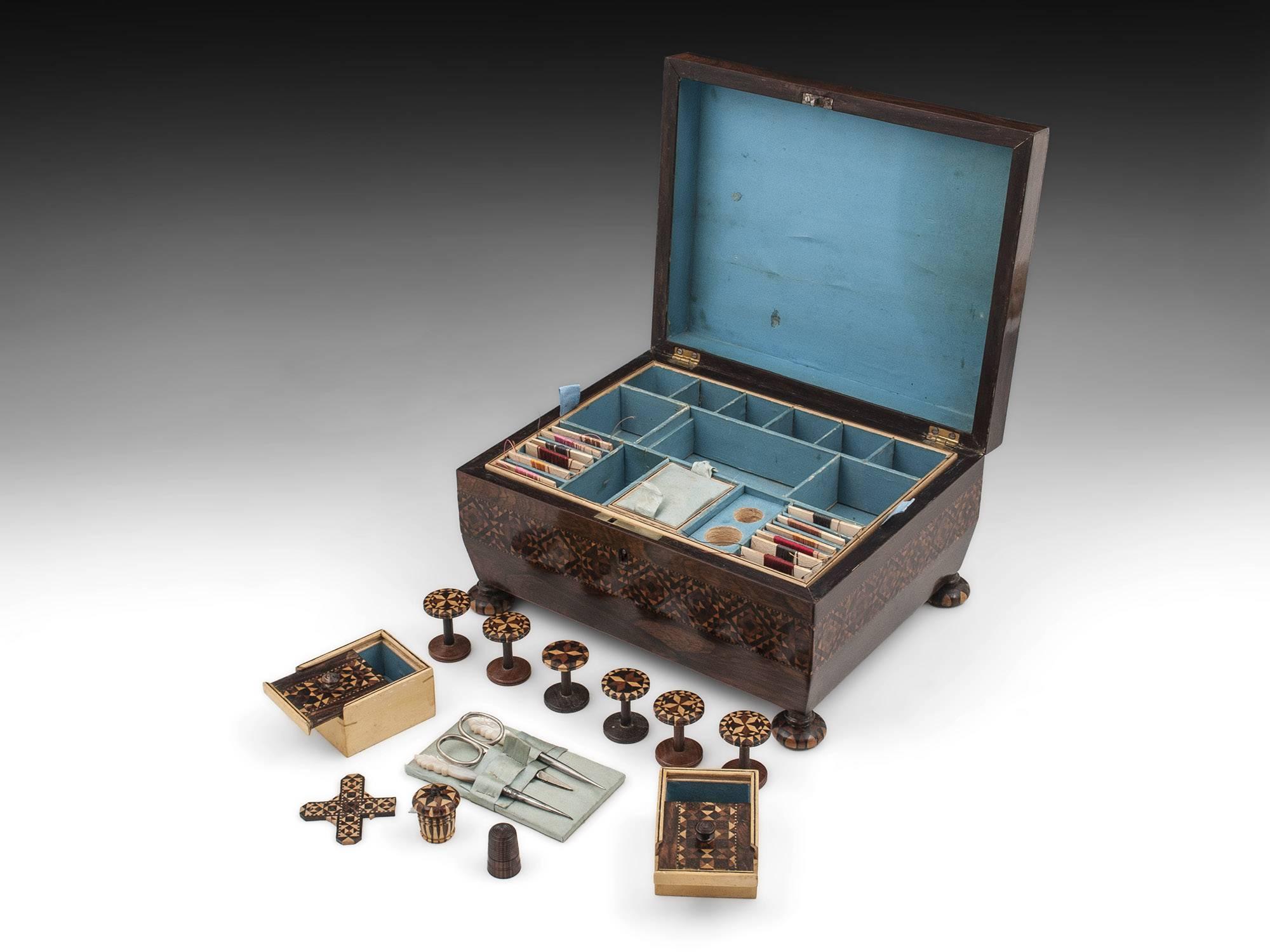 Antique Tunbridge Ware Sewing Box, 19th Century 1