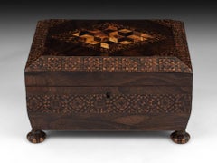 Antique Tunbridge Ware Sewing Box, 19th Century