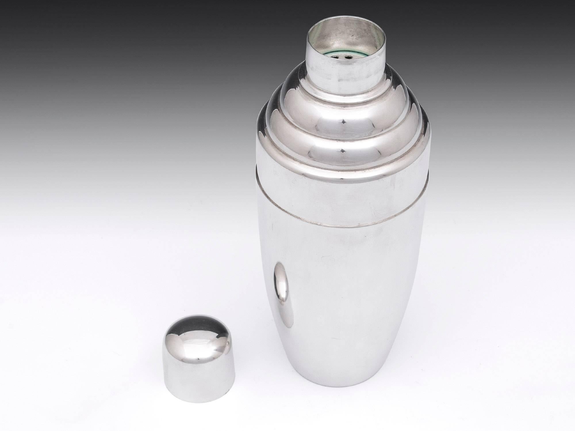 Great Britain (UK) Art Deco Silver Plate Cocktail Shaker