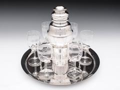 Hukin & Heath Art Deco Silver Plate Cocktail Set