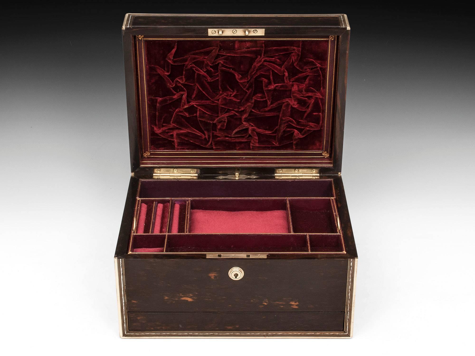 19th Century Antique Coromandel Jewellery Box