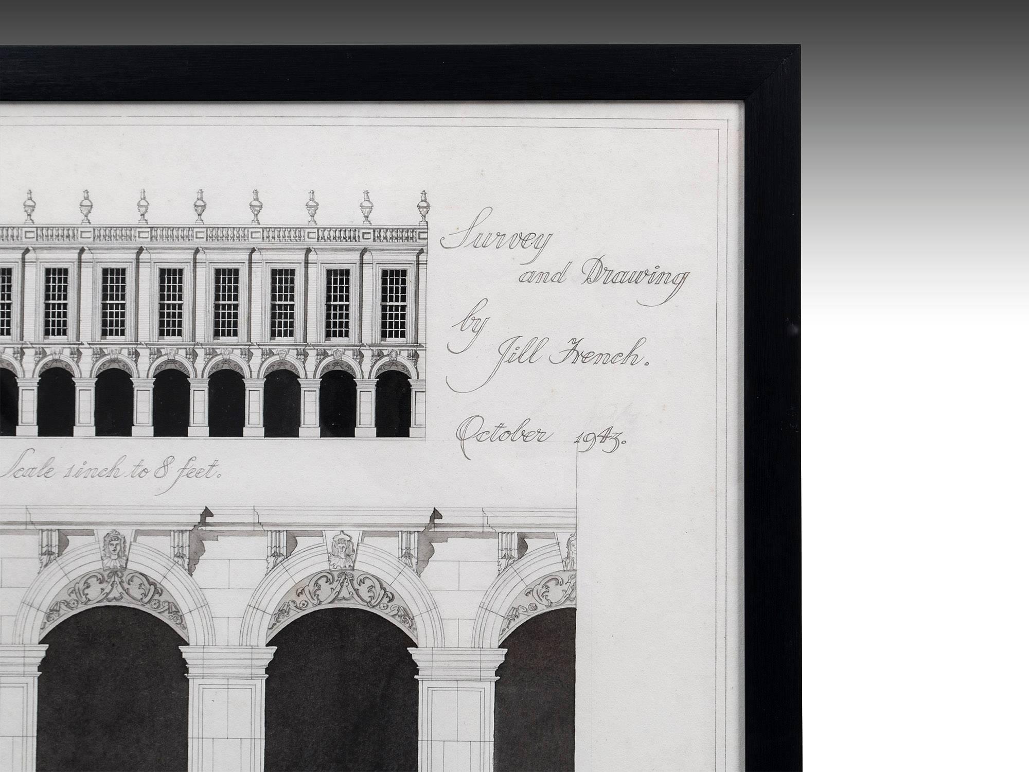 Other Architectural Survey Drawing of Hampton Court Palace For Sale