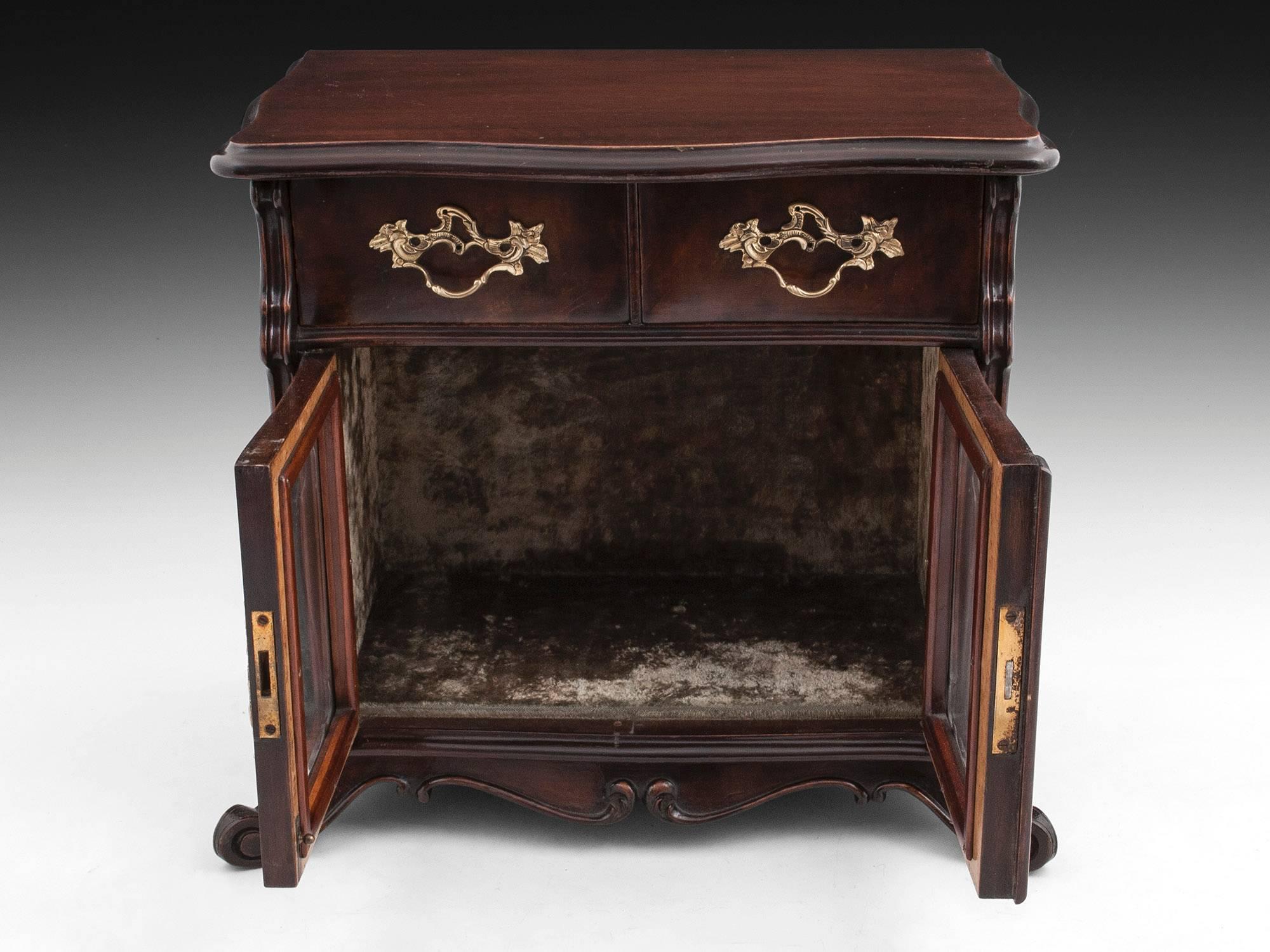 19th Century Antique Miniature Display or Jewellery Cabinet For Sale
