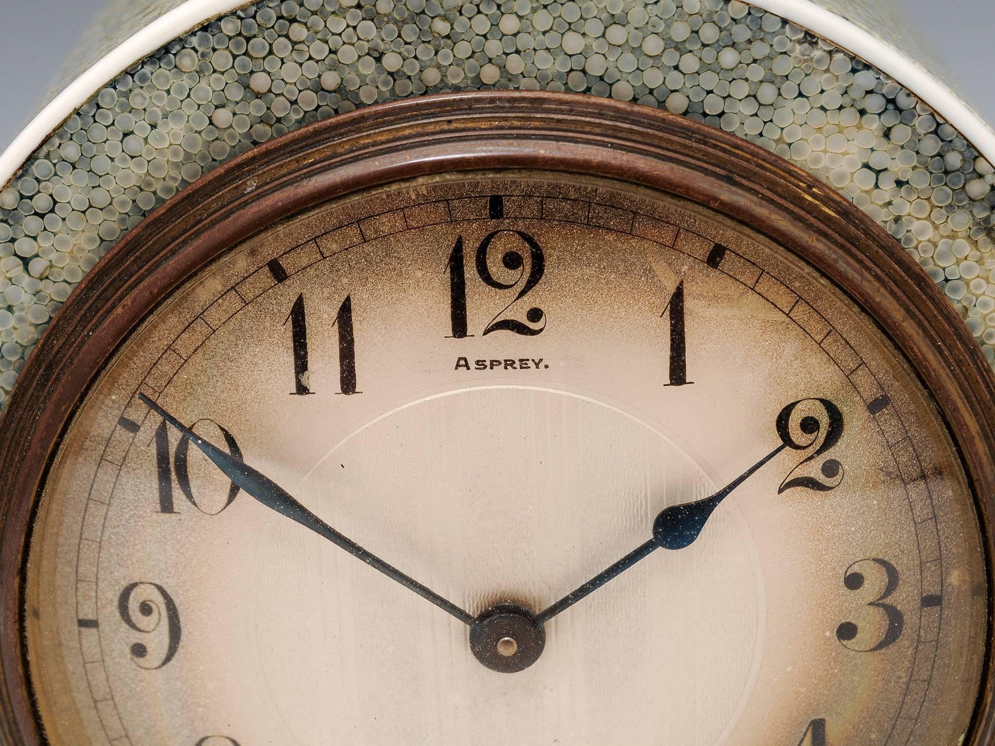 Art Deco Asprey Shagreen Clock 3