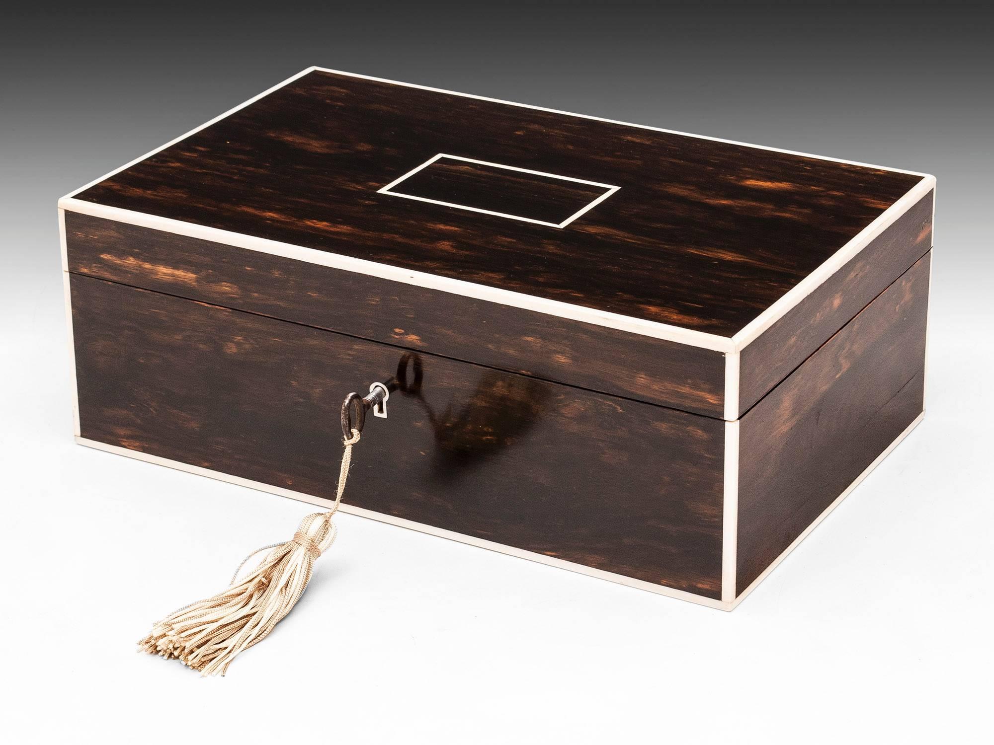 Art Deco Coromandel Cigar Box by Callows of Mayfair For Sale 2