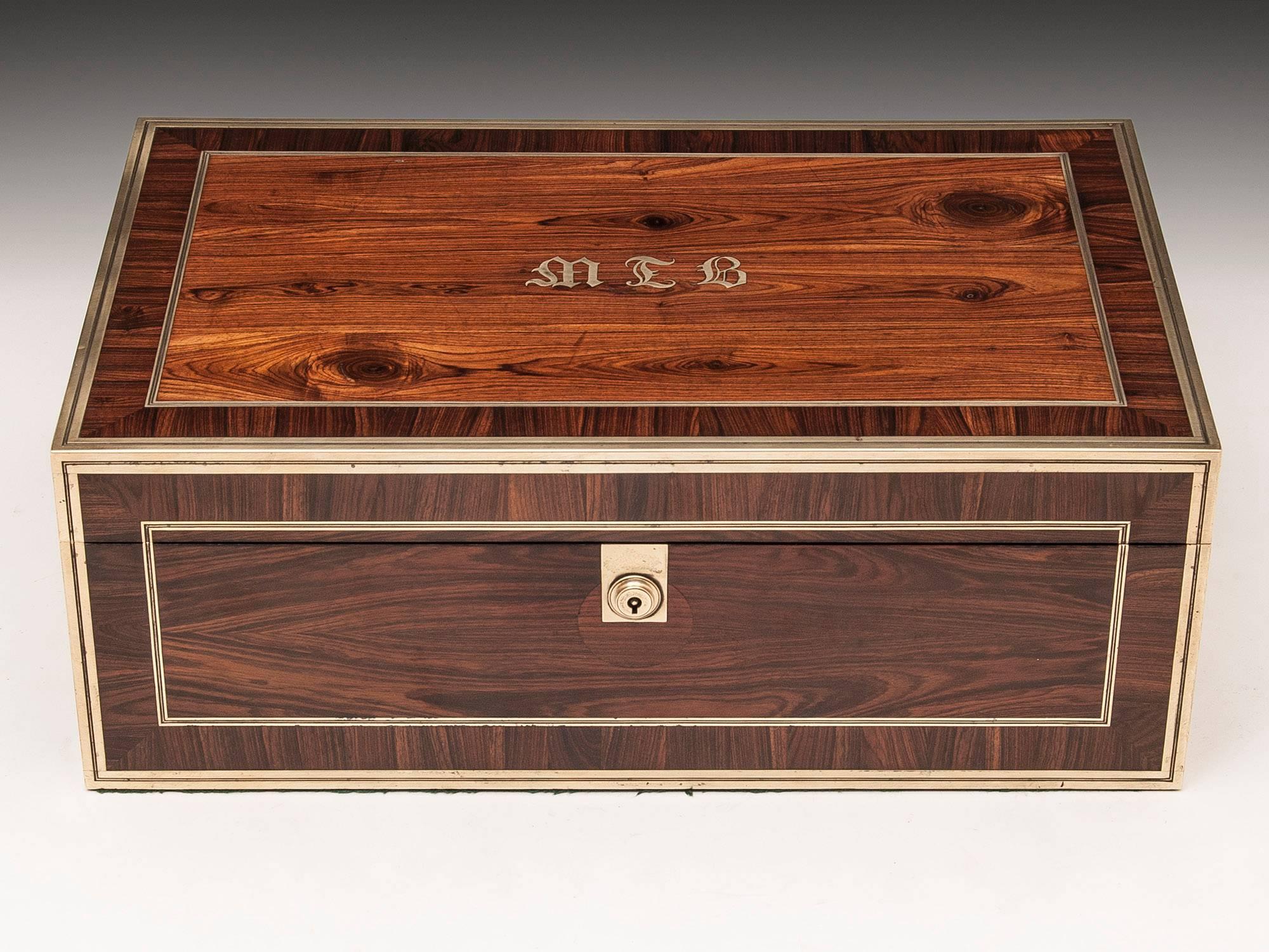 Edwards Kingwood Writing Box In Excellent Condition In Northampton, United Kingdom