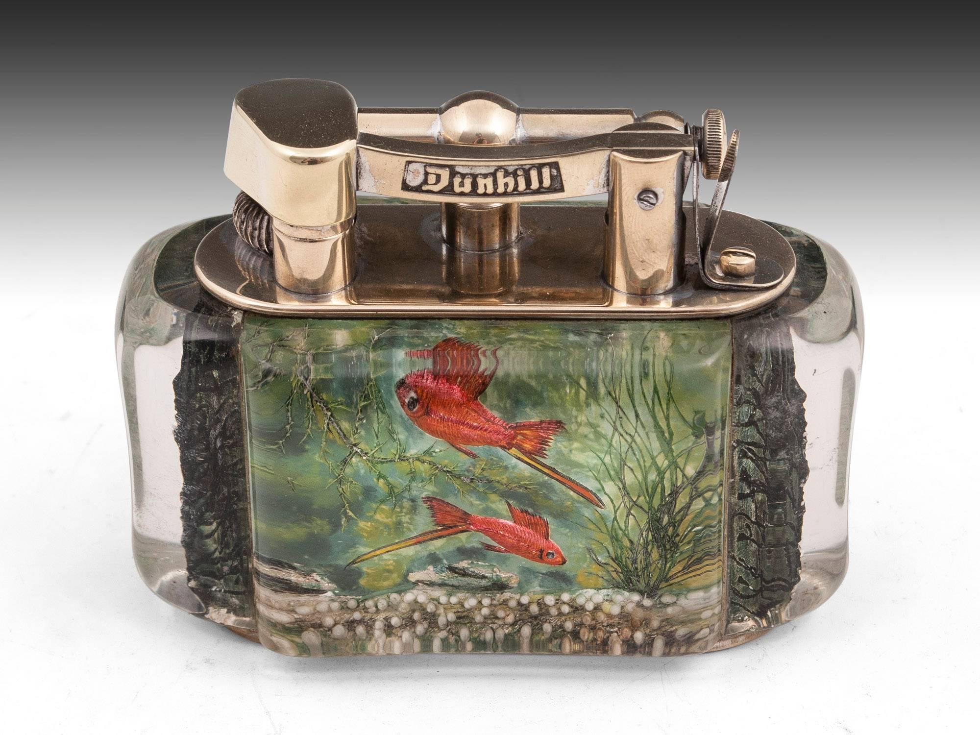 Aquarium table cigarette lighter by Alfred Dunhill. 

This 