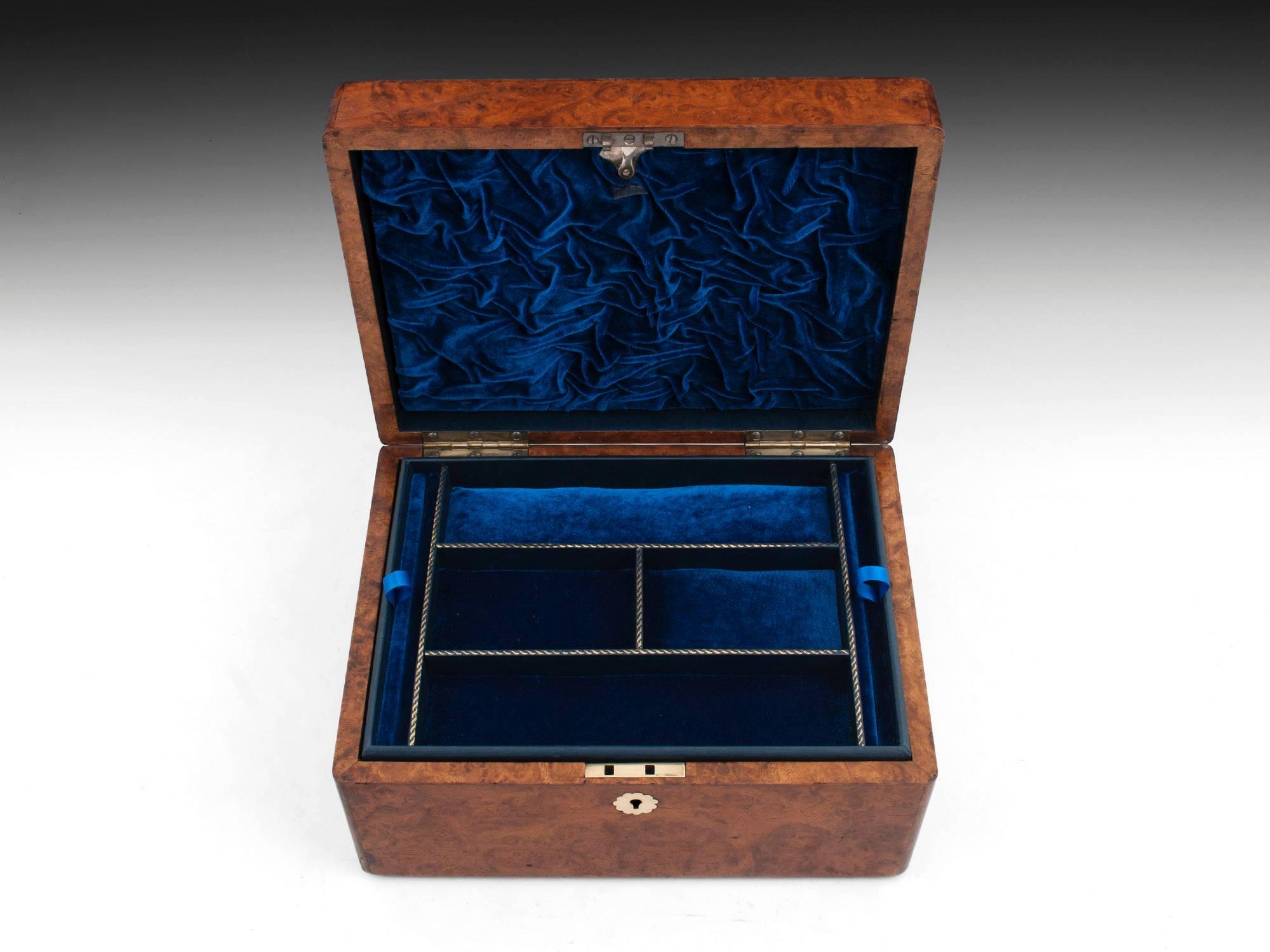 19th Century Amboyna Jewellery Box