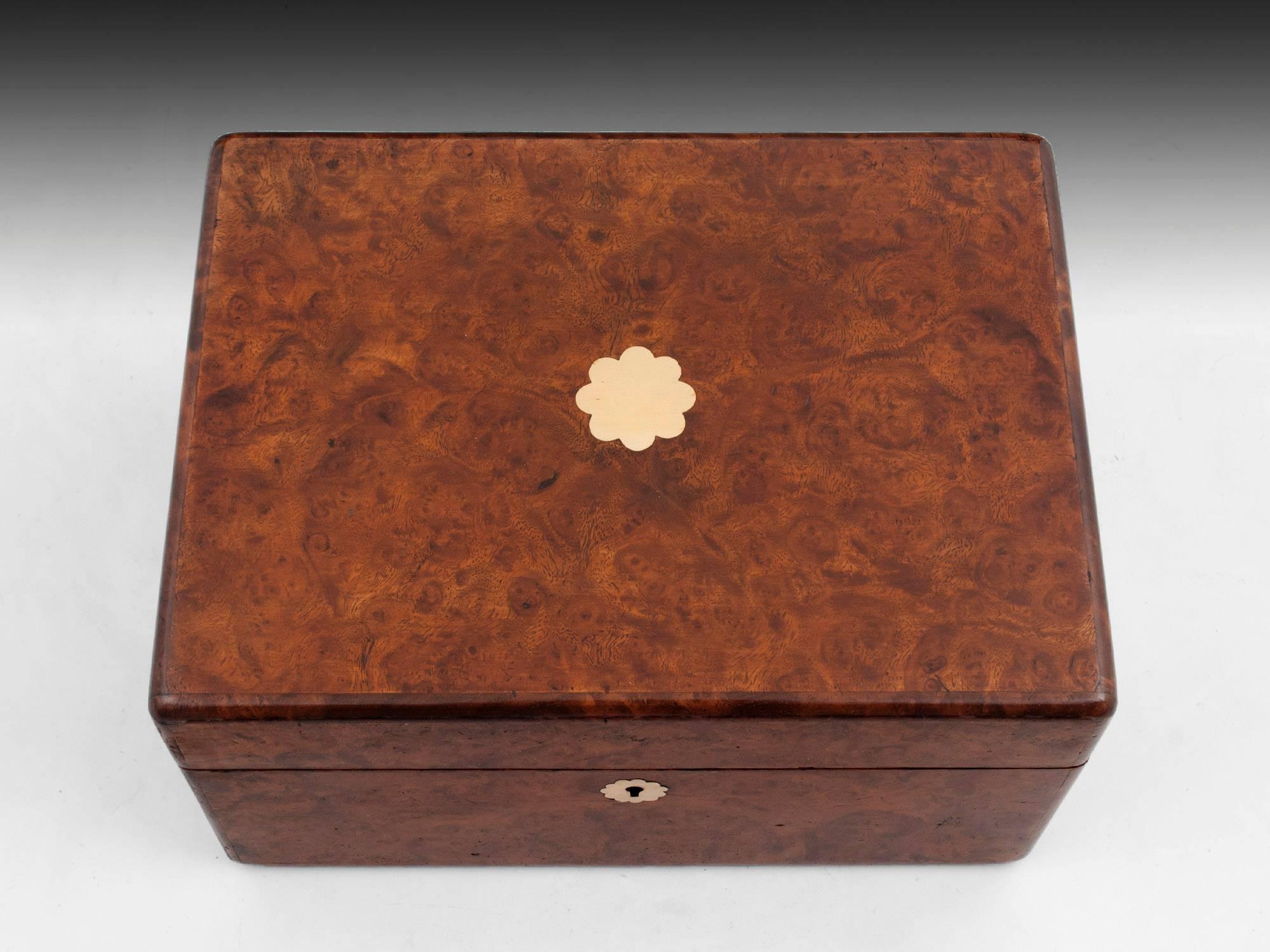 British Amboyna Jewellery Box