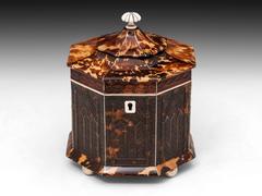 Gothic Pressed Tortoiseshell Tea Caddy