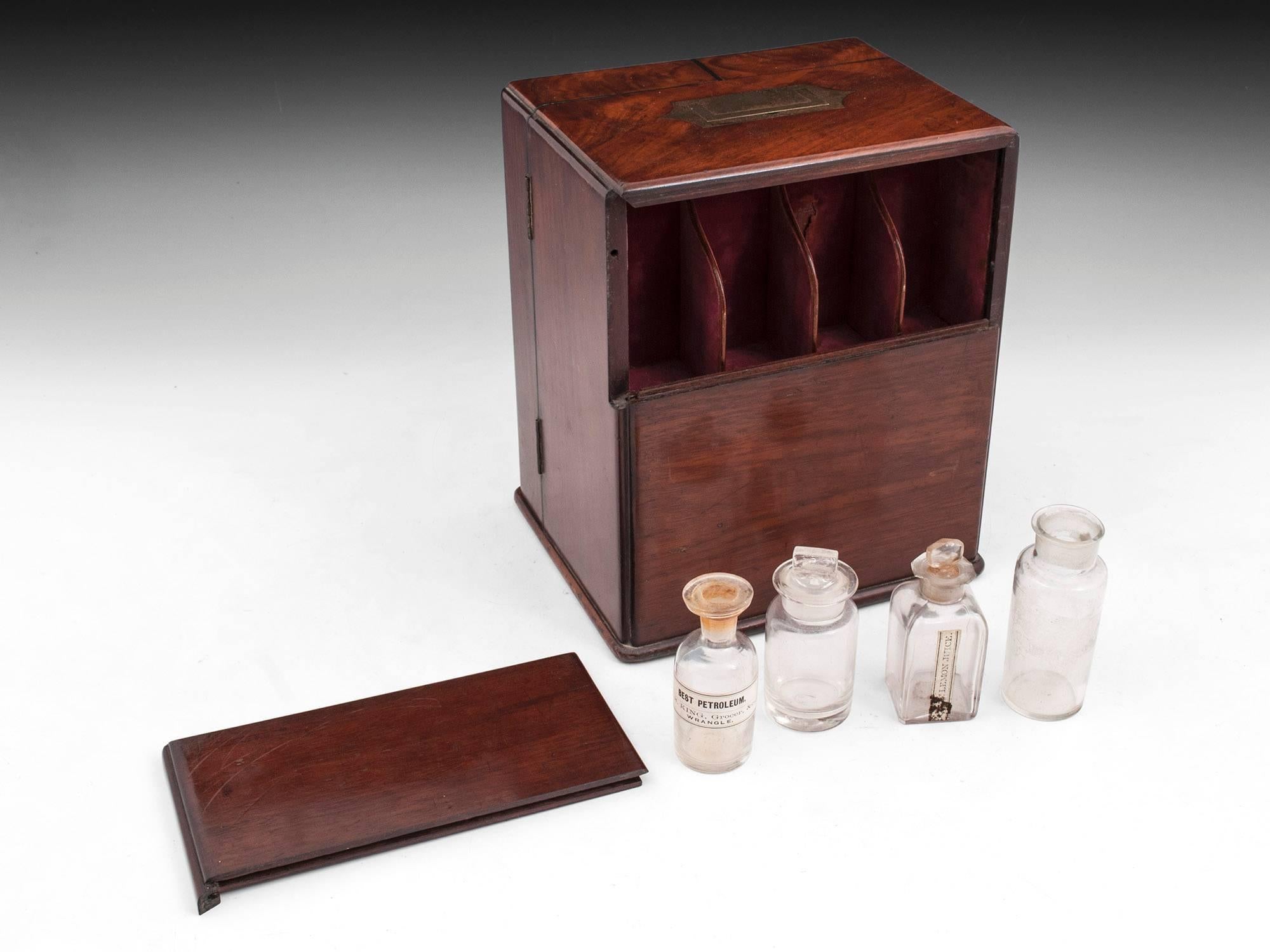 British 19th Century Victorian Flame Mahogany Apothecary Box