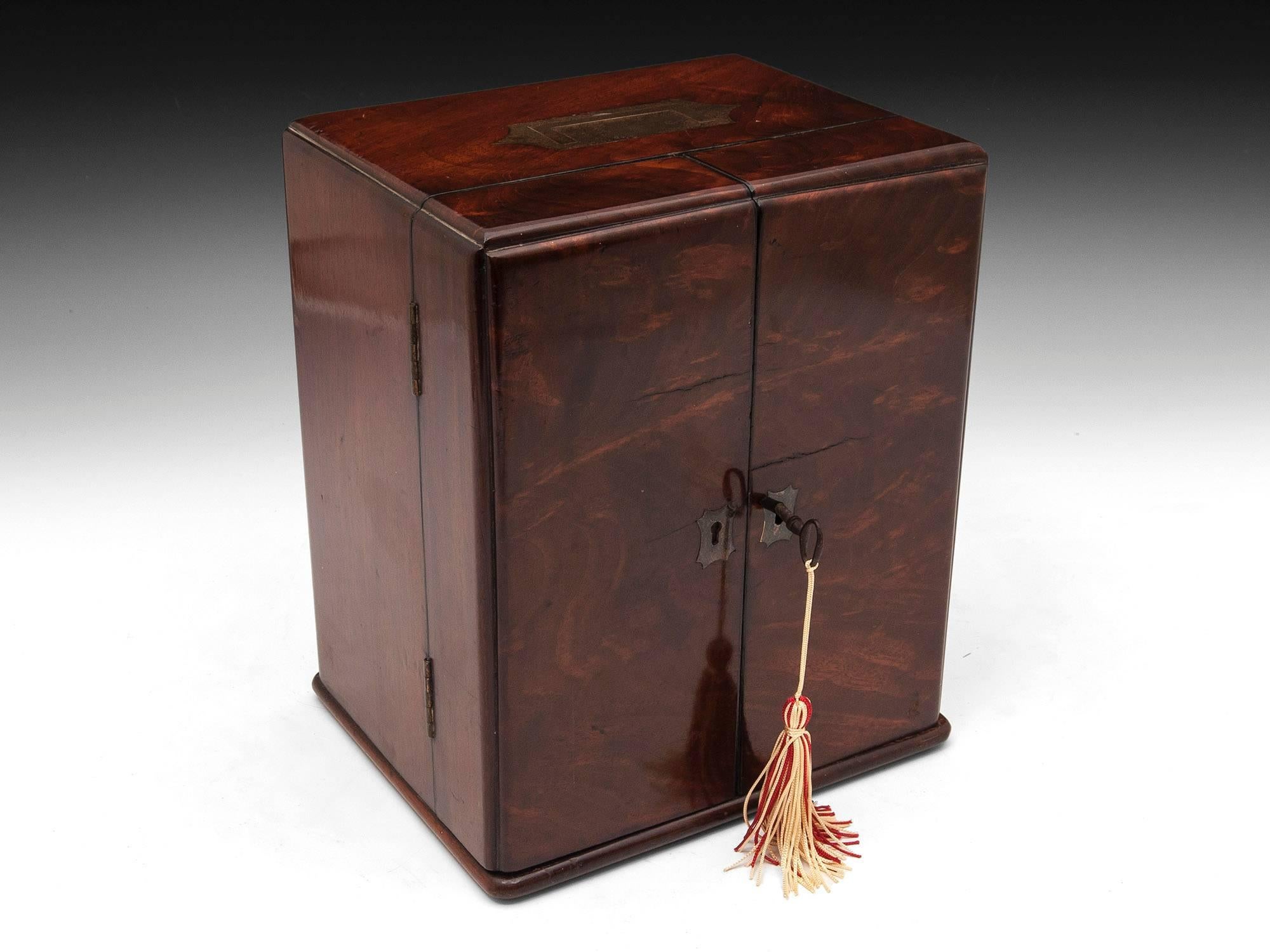 19th Century Victorian Flame Mahogany Apothecary Box 2