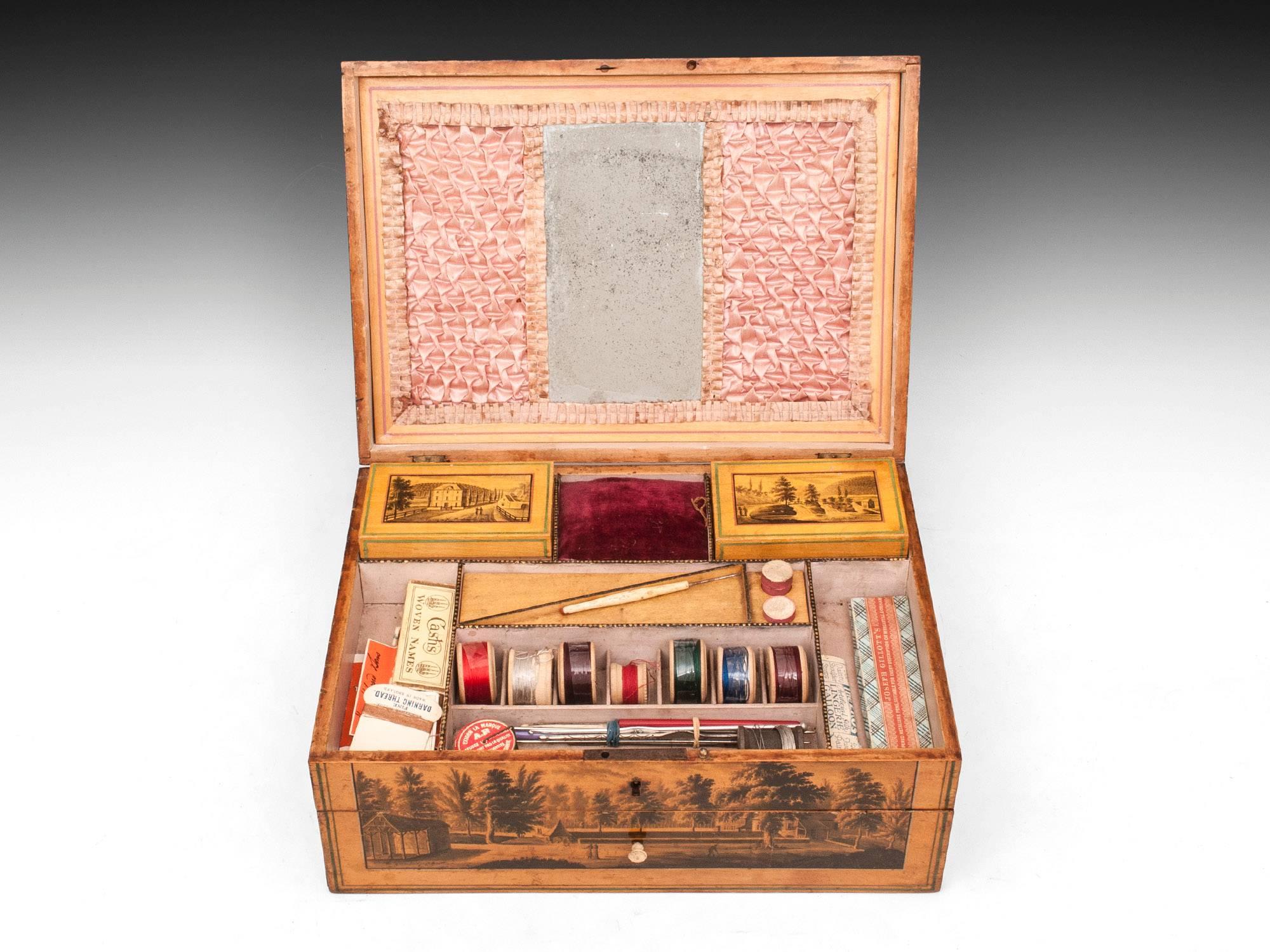 18th Century and Earlier Antique Spa Sewing Box