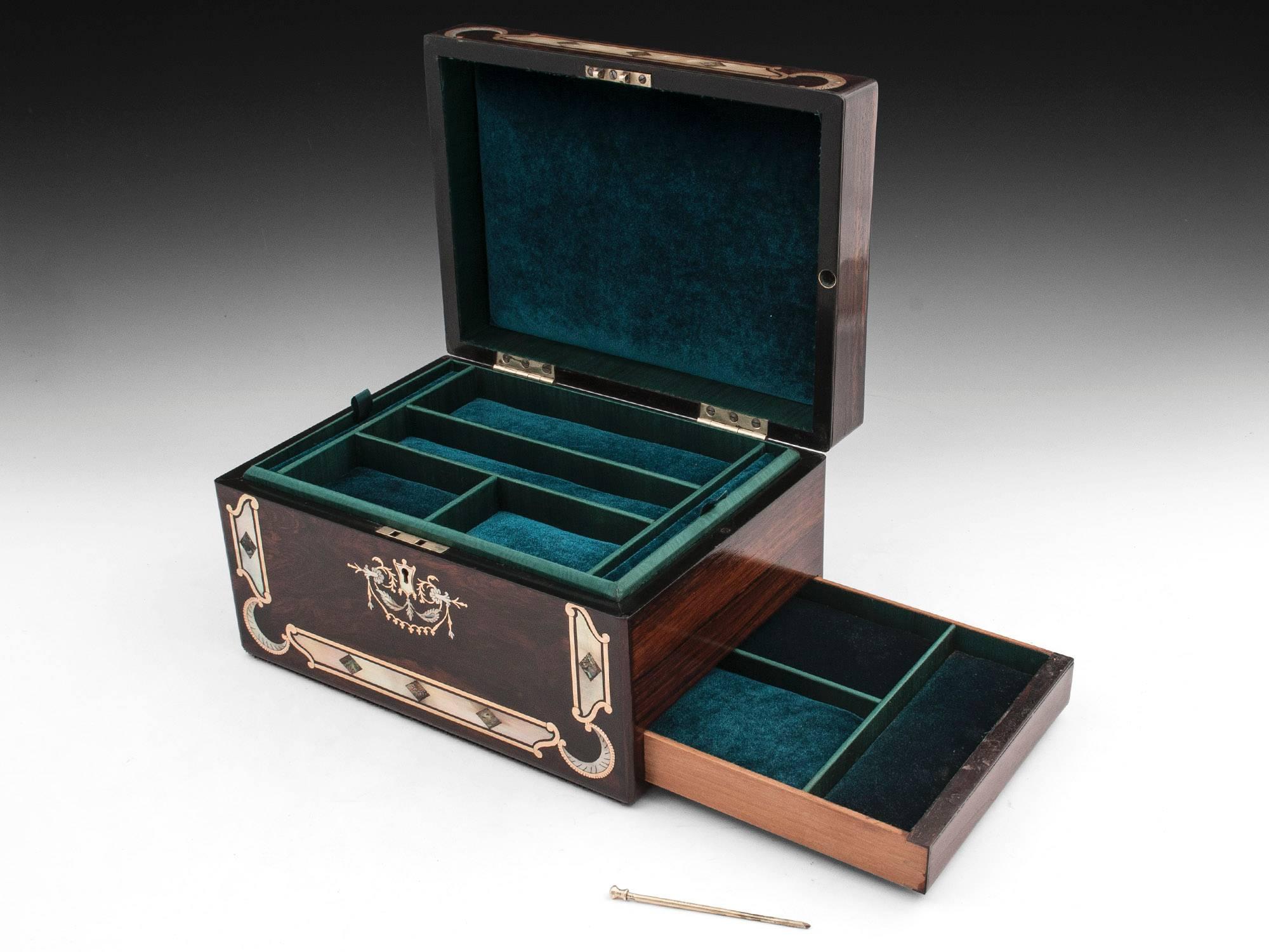 19th Century Rosewood Jewelry Box 2
