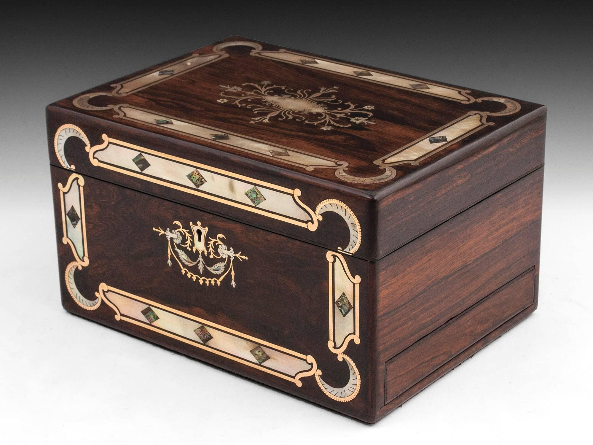 British 19th Century Rosewood Jewelry Box