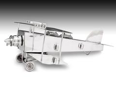 Silver-plate Art Deco Bi-Plane Desk Companion Inkwell by Reichenberg