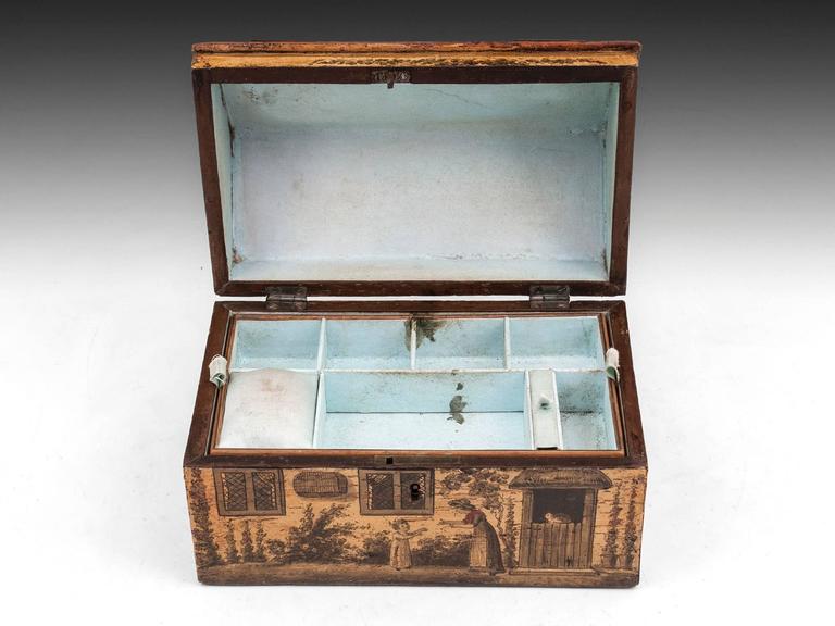 Antique Sycamore Tunbridge Ware Cottage Sewing Box at 1stDibs