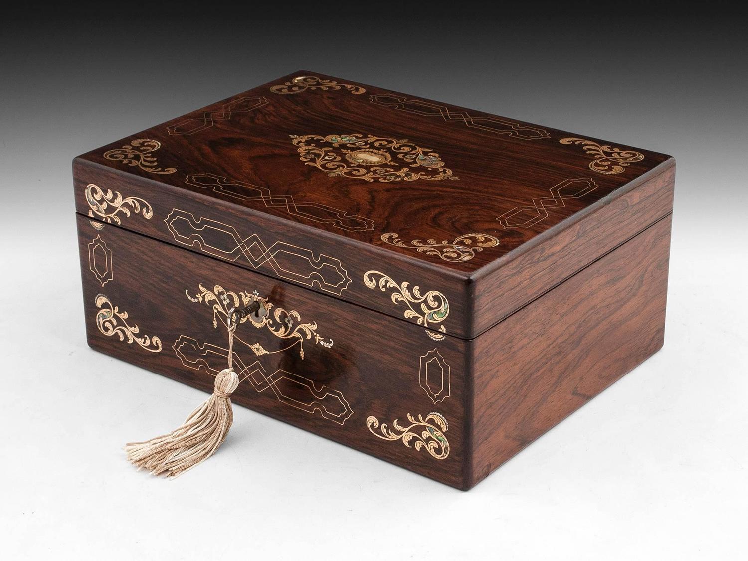 Antique Rosewood Sewing Box For Sale at 1stdibs