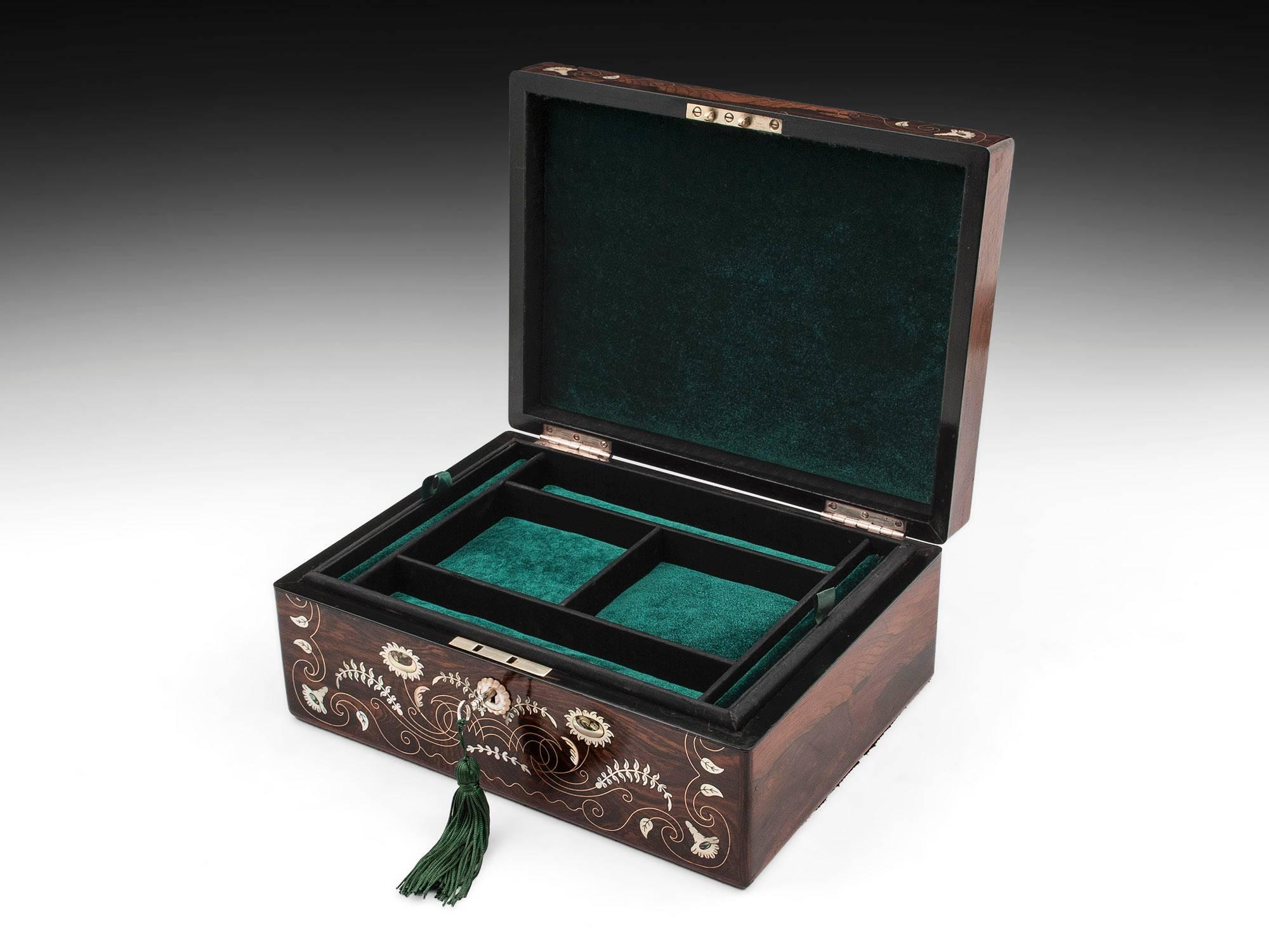 Antique Rosewood Jewelry Box 5