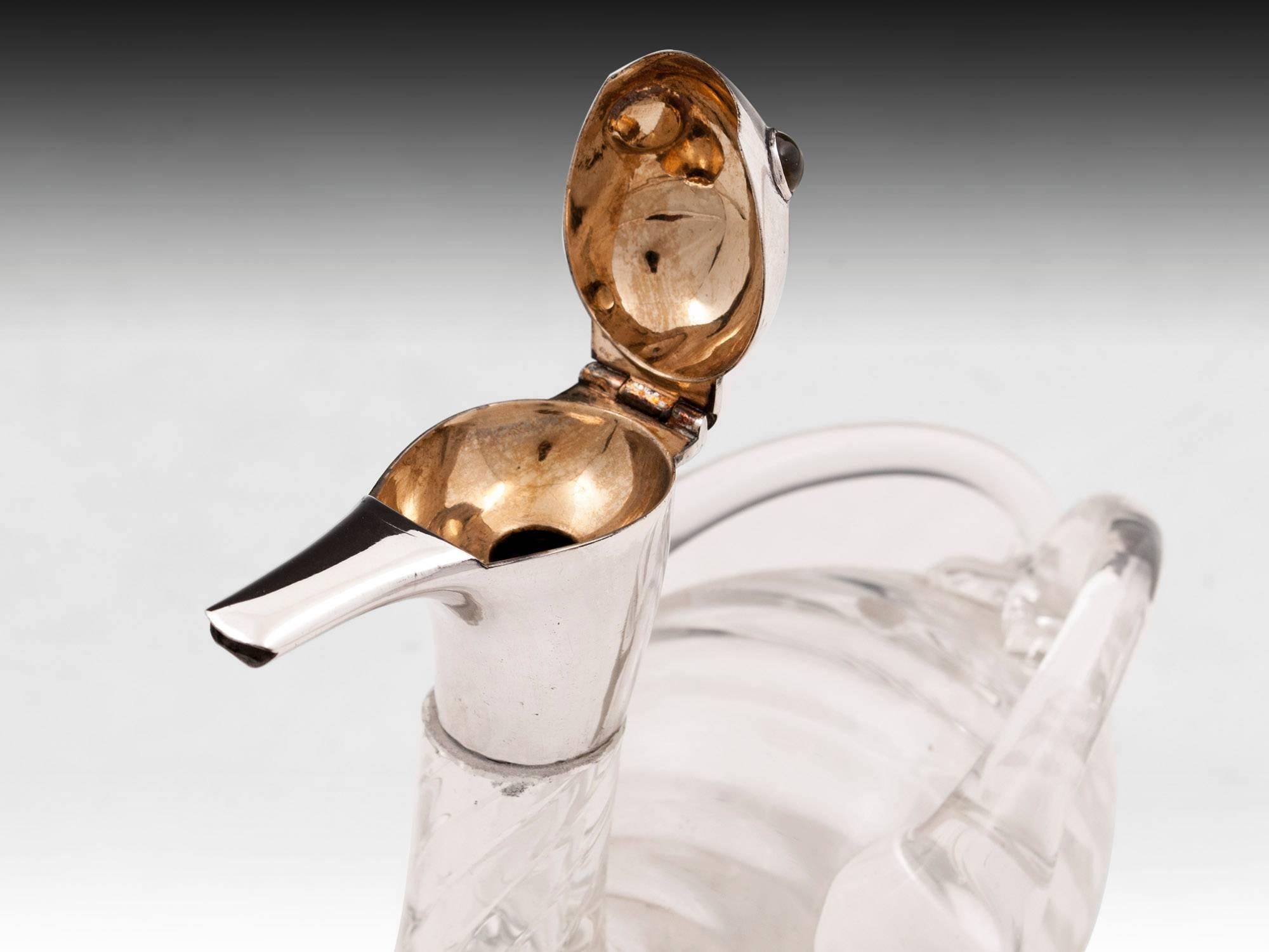 Glass Miniature Duck Decanter