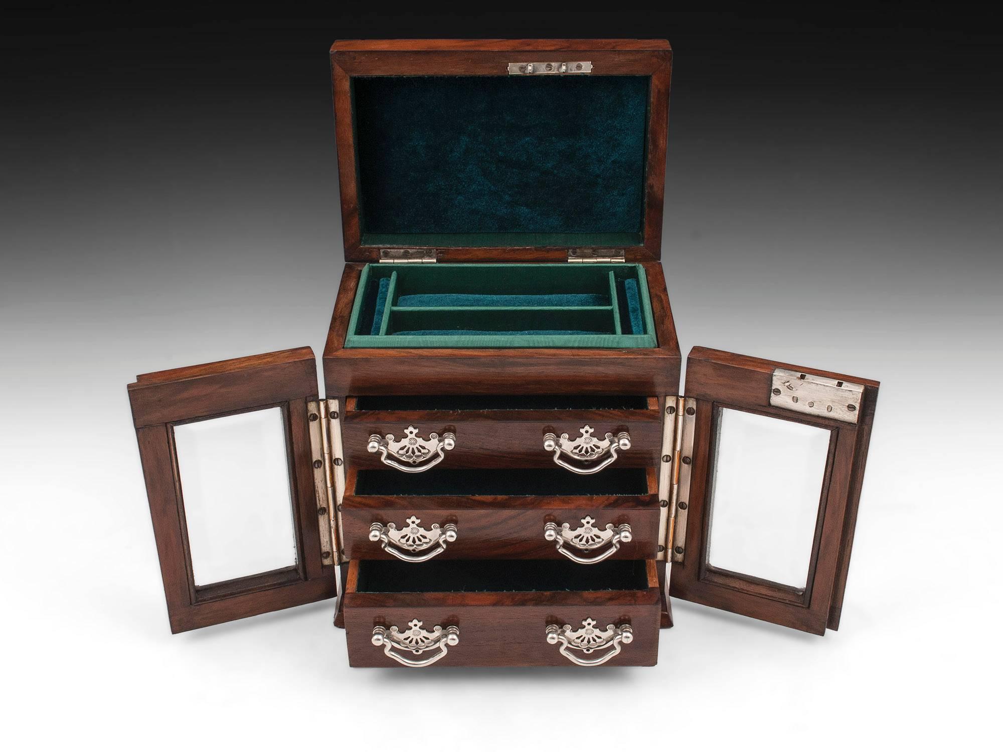 Antique Walnut Jewelry Cabinet 3