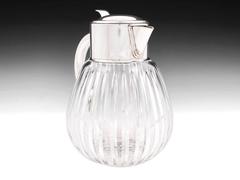 Art Deco Silverplate and Glass Jug