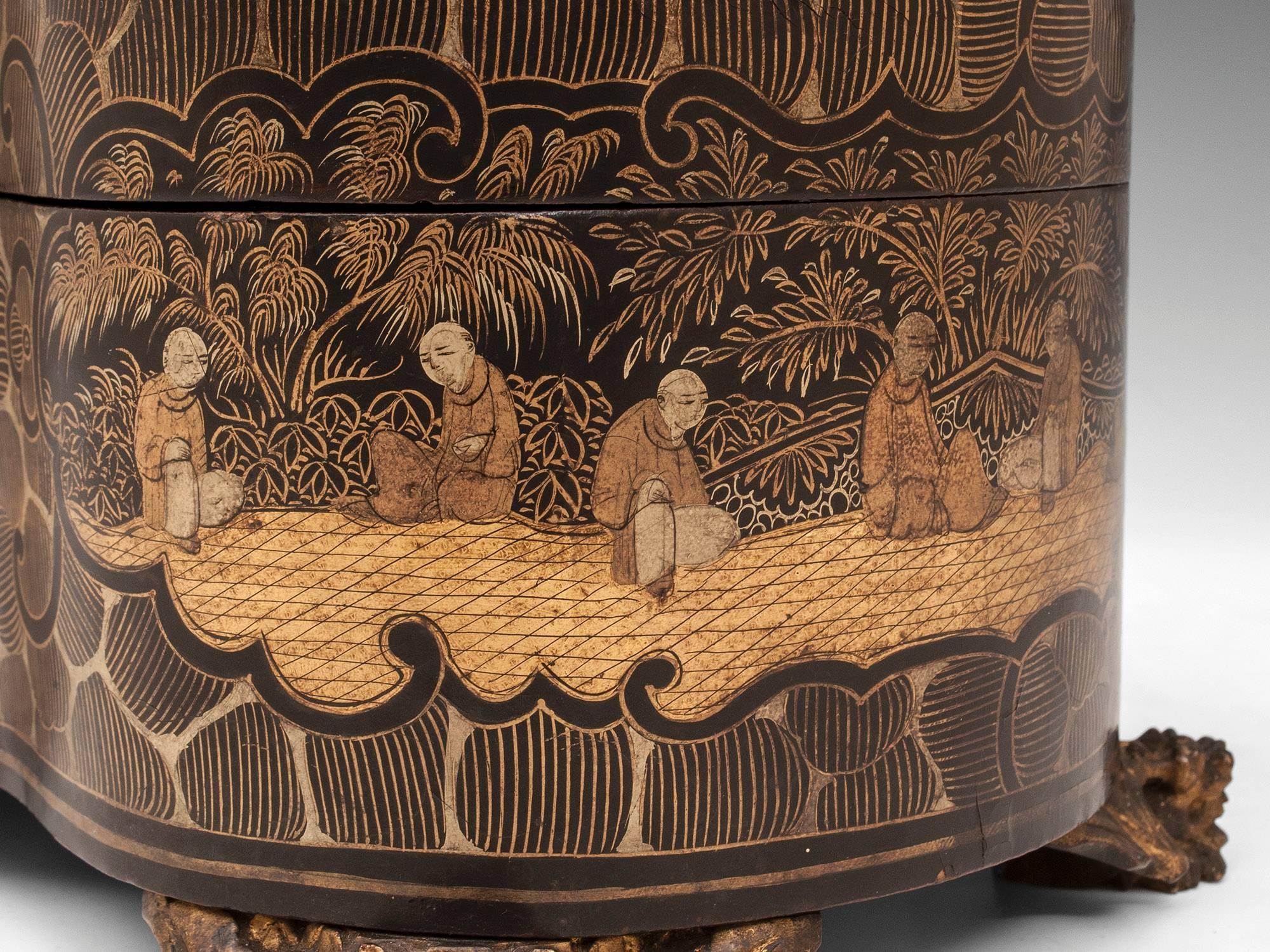 19th Century Lacquer Chinese Tea Caddy 4